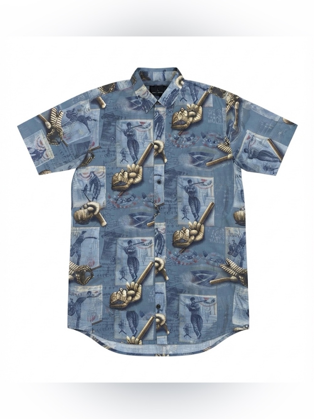 RedHead Men’s Short Sleeve Shirt Large Baseball Print MLB Button Down Cotton